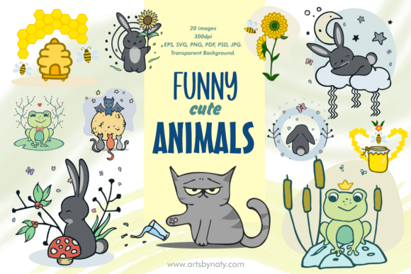 Funny Cute Animals Bundle Arts by Naty Review