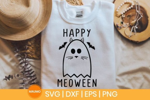 Happy Meoween, Funny Cat Halloween Svg Review