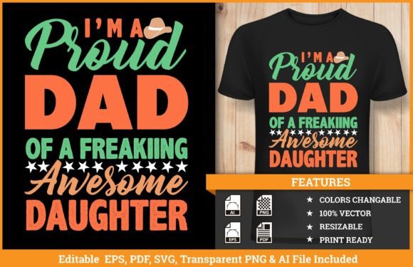 I m a Proud Dad T-shirt Design Vector Review